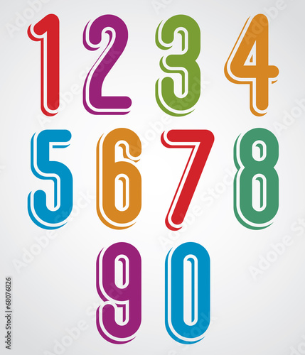 Rounded numbers set, vector collection.