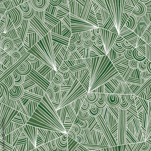 Green doddle seamless pattern.