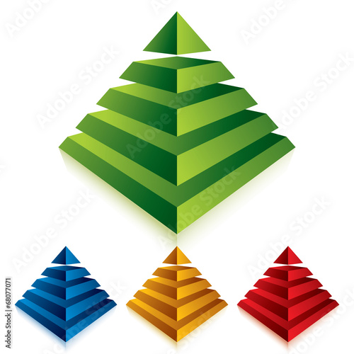 Pyramid icon isolated on wh...