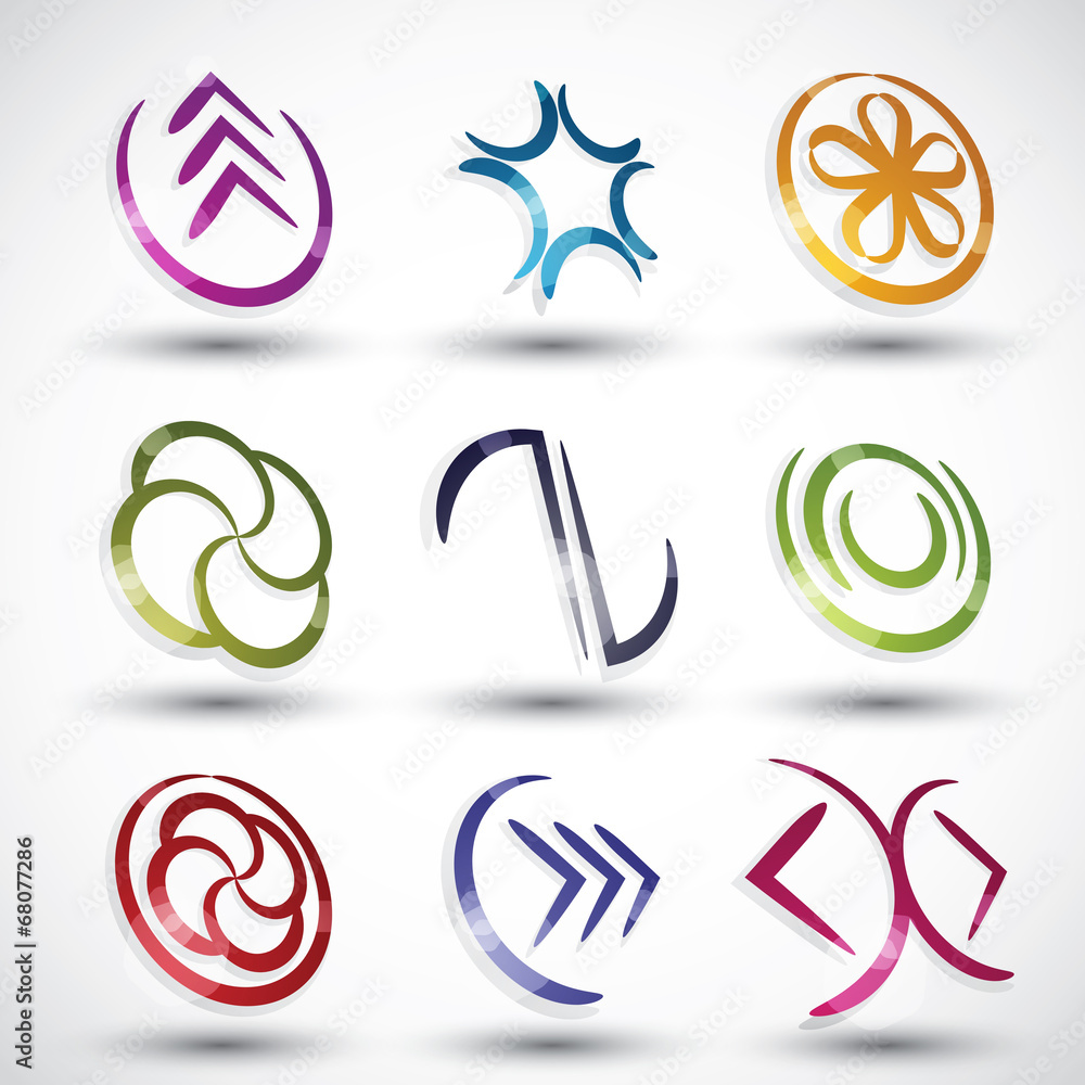 Abstract modern style icons. Abstract modern style icons.
