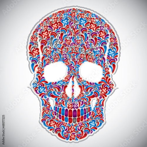 Floral skull vector illustr...
