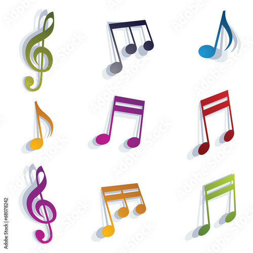 Musical notes set.