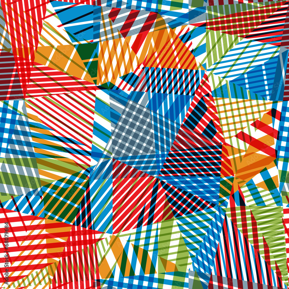 Geometric stripy seamless pattern.