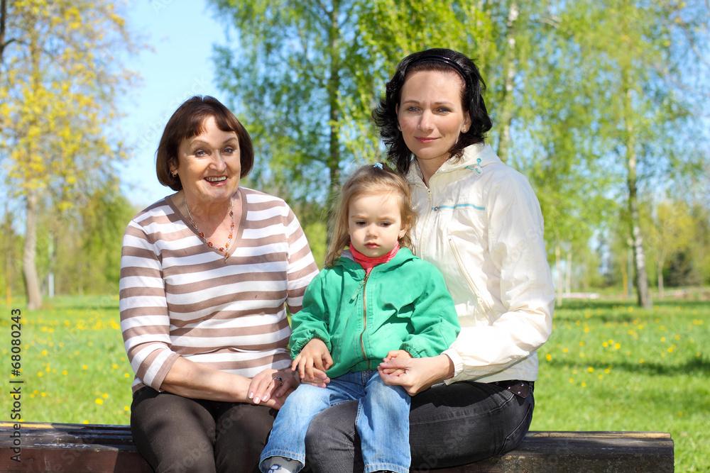 Portrait of happy grandmother, daughter and granddaughter Portrait of happy grandmother, daughter and granddaughter