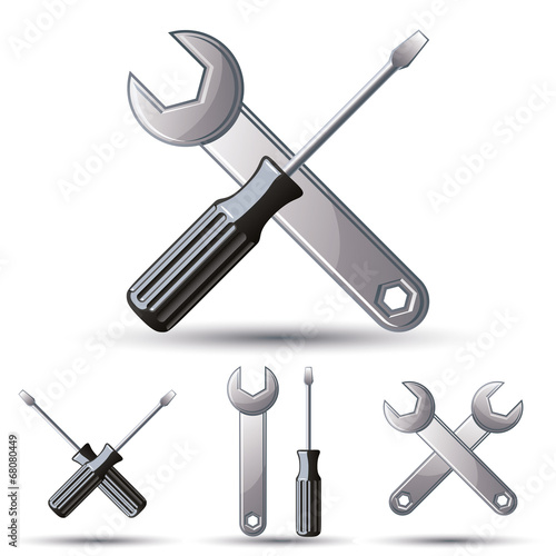 Repair 3d icon set.