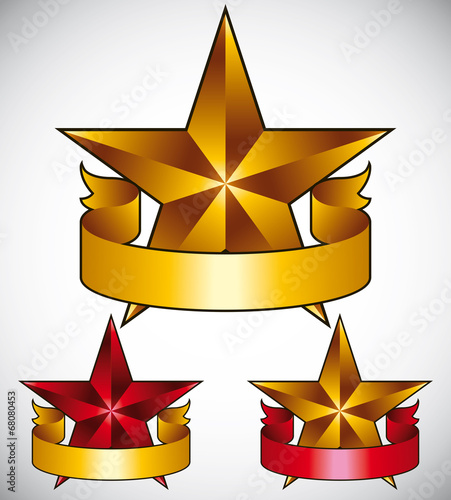 Star label with blank banner.