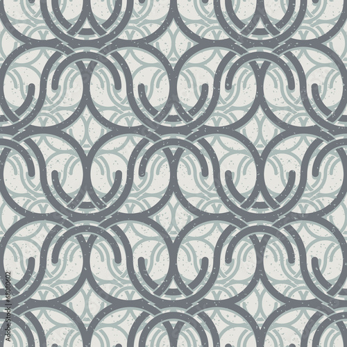 Vintage circles and waves seamless pattern.