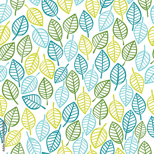 Beautiful spring leaves seamless pattern.