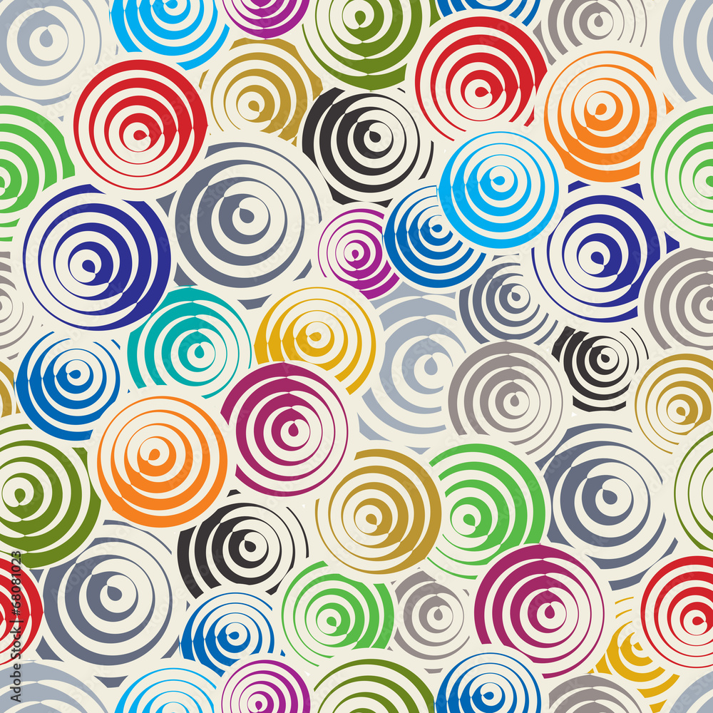 Funky circles retro style seamless pattern. Funky circles retro style seamless pattern.