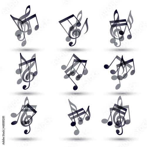 Set of musical notes icons.