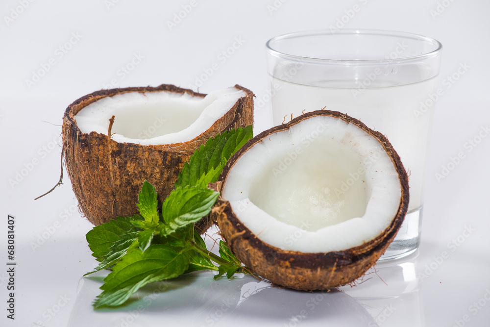 Coconut cocktail on white background Coconut cocktail on white background
