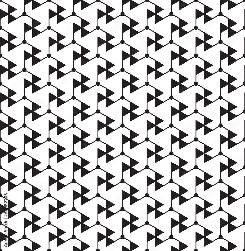 Black and white geometric seamless pattern with line, triangle a Black and white geometric seamless pattern with line, triangle a