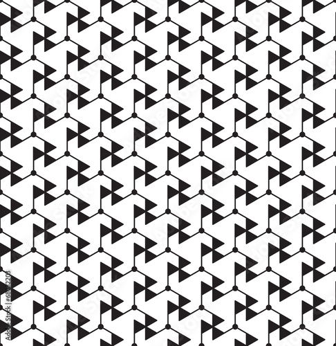 Black and white geometric seamless pattern with line  triangle a