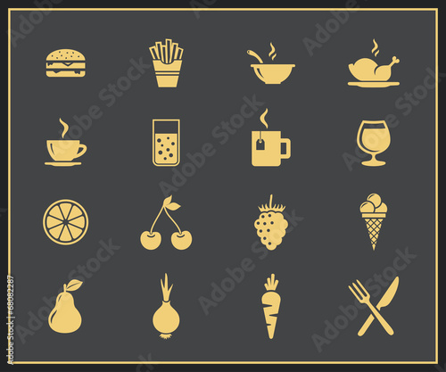 Food and drinks icon set