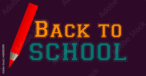 Vector image of a pen and back to school text