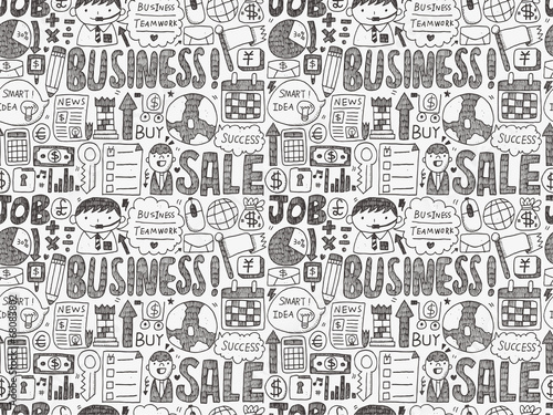 seamless doodle business pattern