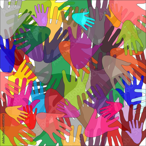 mani di differenti colori,cultura ed etnia diversa