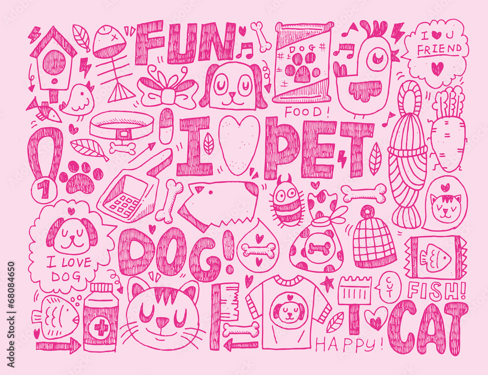 doodle pet background doodle pet background