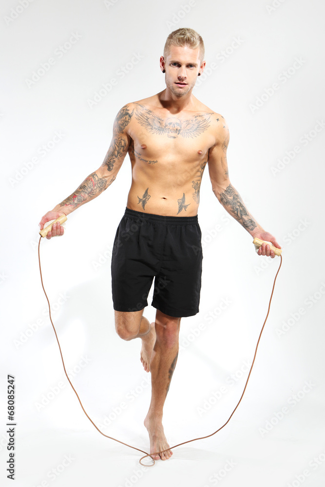 Fototapeta premium Skakanka, trening, rozgrzewka