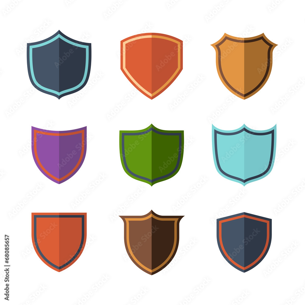 Crests flat design set over white background Crests flat design set over white background