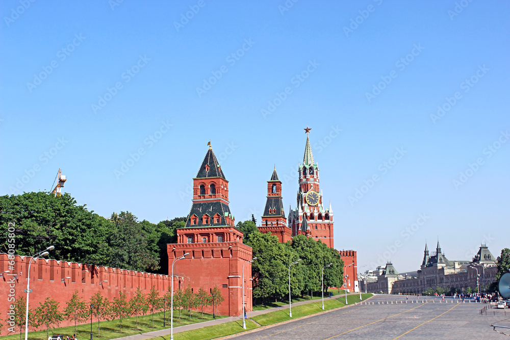 View over the grounds Moscow Kremlin and Red Square