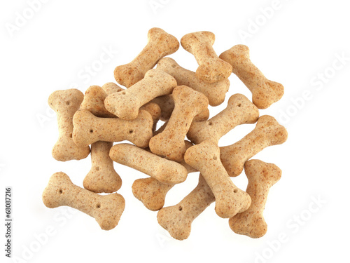 Close up of dog biscuits in the shape of bones