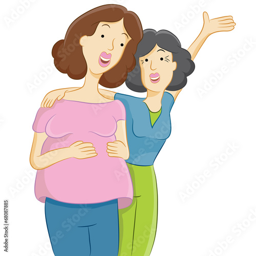 Pregnant Daughter with Mother