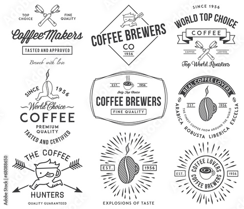 Coffee badges and labels black