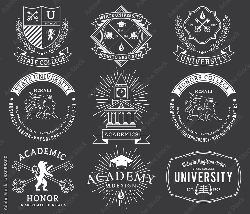 Obraz premium Odznaki College i University 2 WB