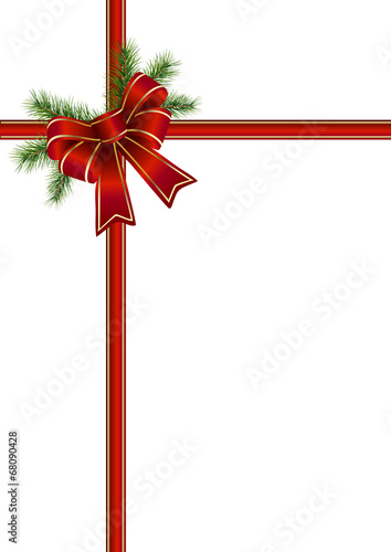 Rote Schleife mit Tannengrün