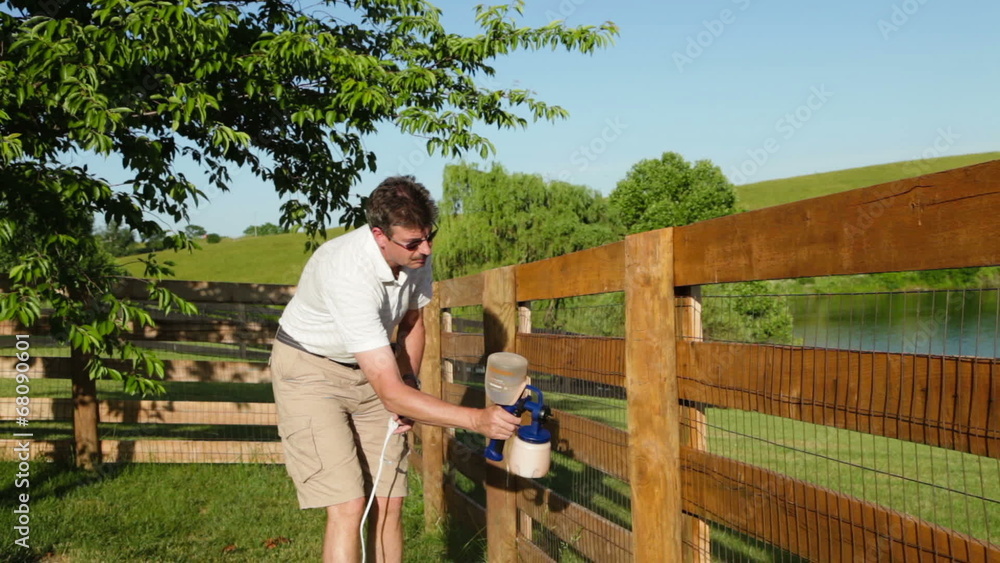 Fence staining Fence staining