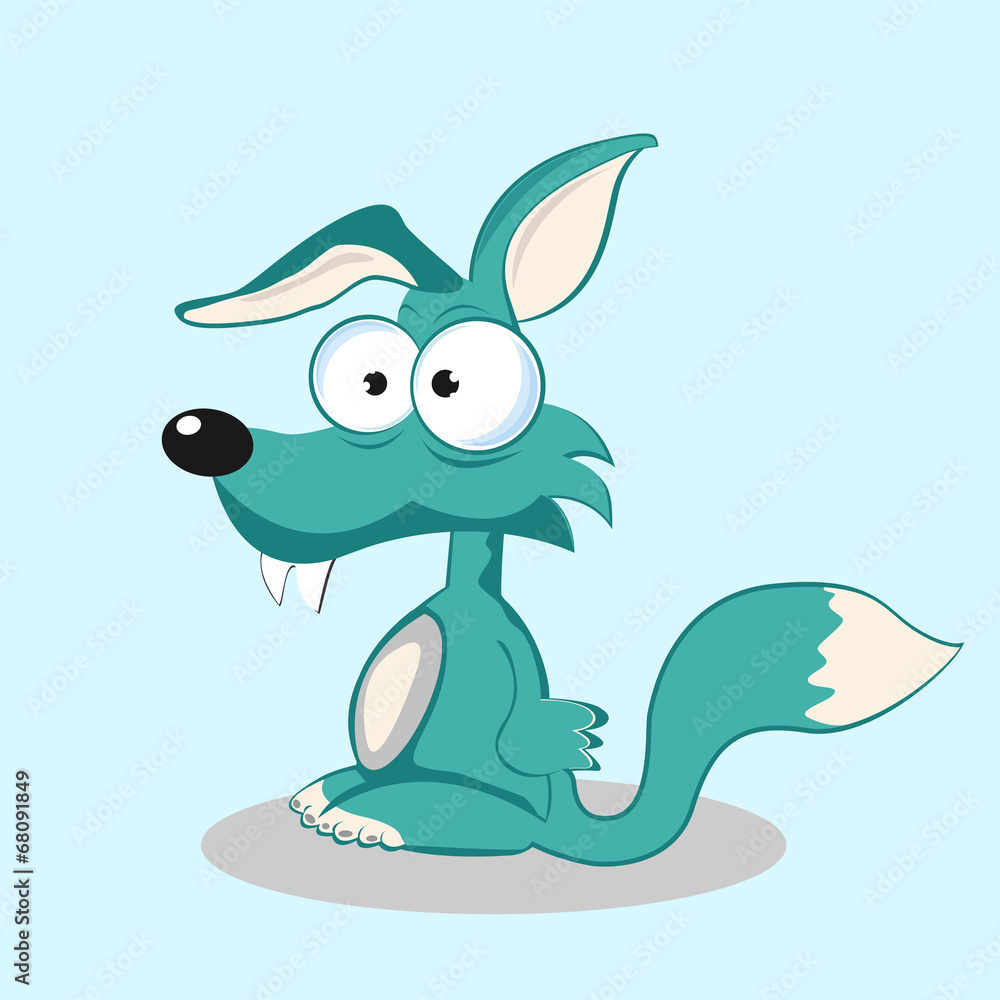 Stock funny fox with bulging eyes eps Stock funny fox with bulging eyes eps