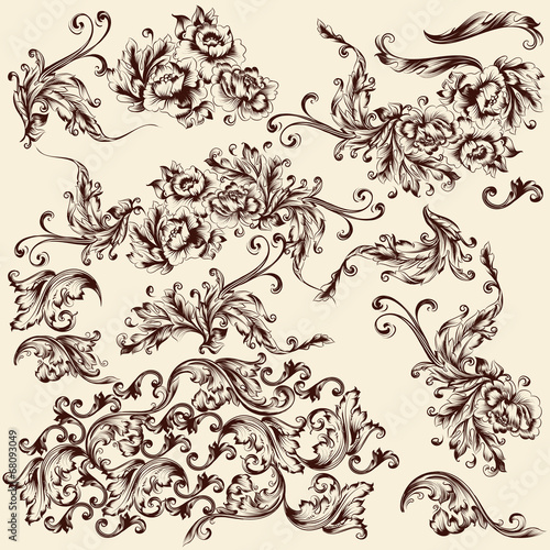 Collection of vector swirls for design