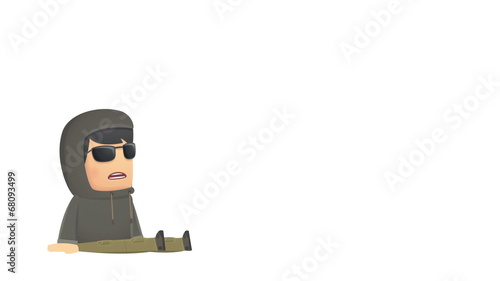 Wallpaper Mural hacker character encountered. alfa matte. seamless looping. Torontodigital.ca