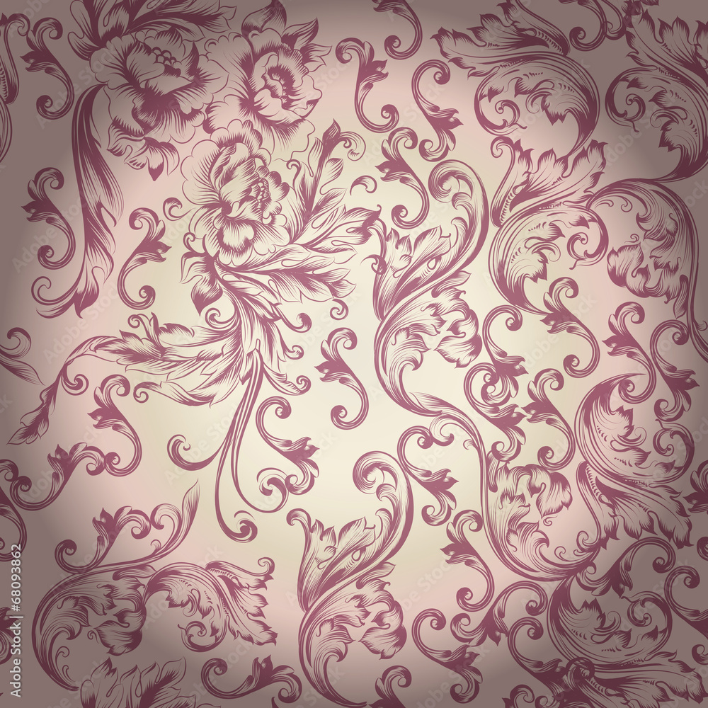 Seamless vector pattern with swirl ornament Seamless vector pattern with swirl ornament