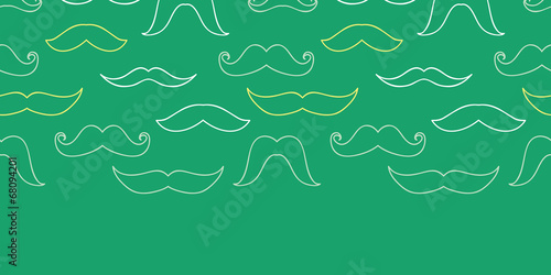 Line art mustaches horizontal seamless pattern background