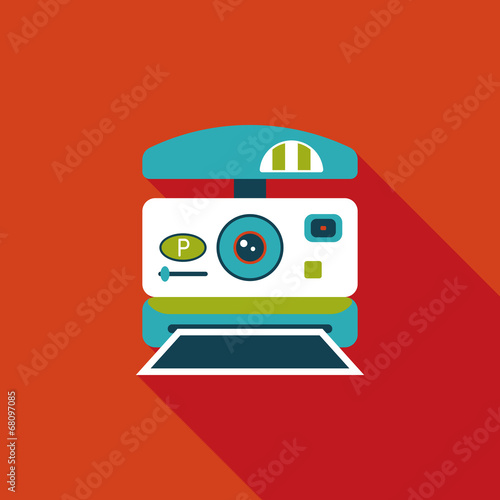 camera flat icon with long shadow