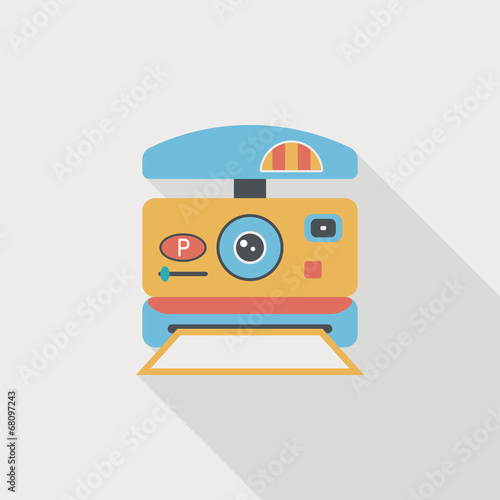 camera flat icon with long shadow