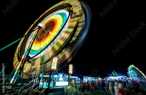Spinning rides at the county fair