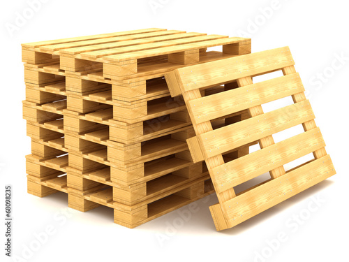Shipping pallets isolated on white background
