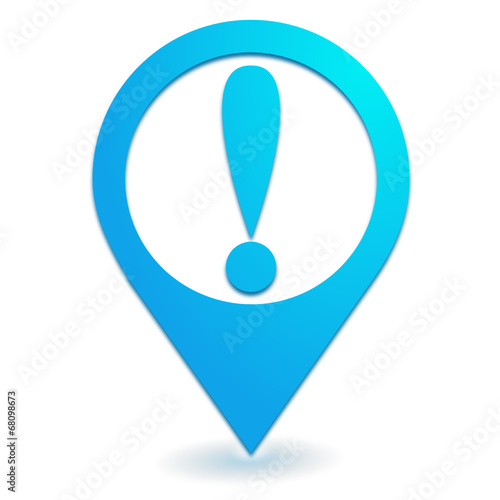 attention danger sur symbole localisation bleu