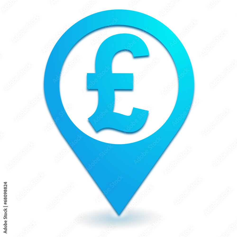 livre sterling sur symbole localisation bleu livre sterling sur symbole localisation bleu