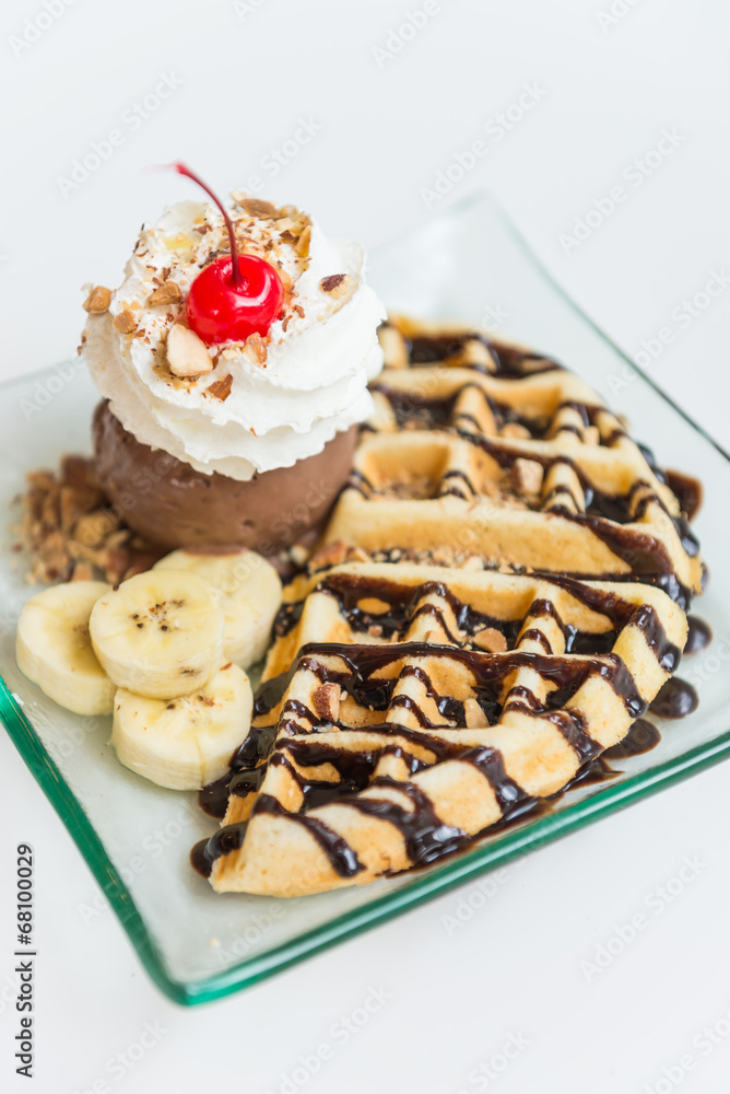 Waffle ice cream Waffle ice cream