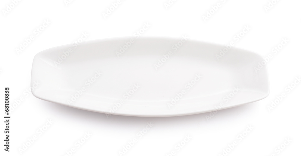 White dish for fish isolated.