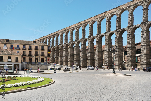 Aqueduct of Segovia on Plaza del Azoguejo