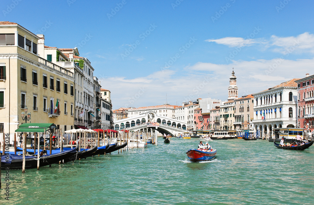 Grand Canal near Rialto Bridge in Venice