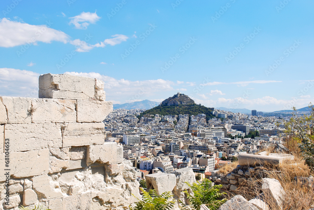 view of Lycabettus Mount in Athens city