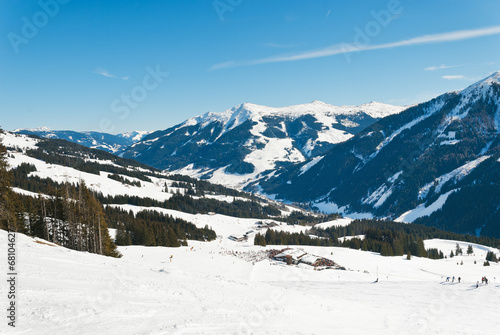 ski area in Saalbach Hinterglemm region  Austria
