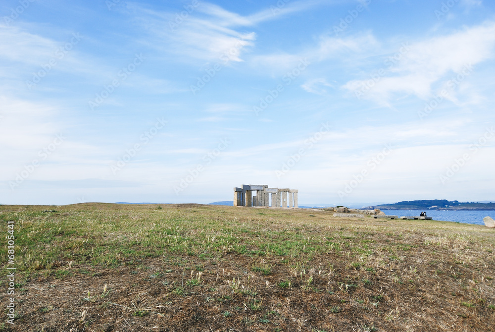 Fototapeta premium stone Garden near Tower of Hercules, Spain