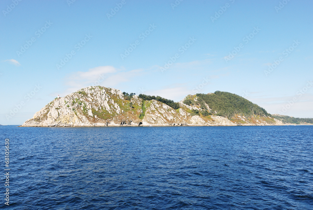 view of Cies Islands (illas cies), Spain
